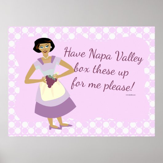 Vak omhoog deze druiven Huisvrouw Humor Cartoon Poster (Voorkant)