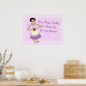 Vak omhoog deze druiven Huisvrouw Humor Cartoon Poster (Keuken)