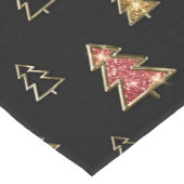 Vakanaal en gouden kerstbomen korte tafelloper (Hoek)