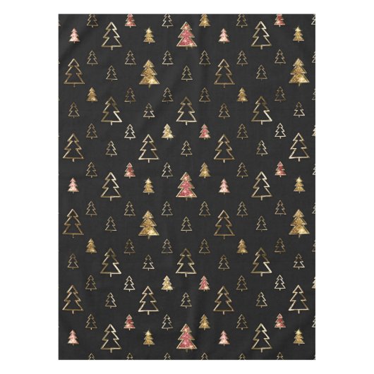 Vakanaal en gouden kerstbomen tafelkleed (Voorkant)