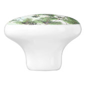 Vakanaal: Groen en Pijn Cones Land Winter Rustic Keramische Knop (Zijkant)