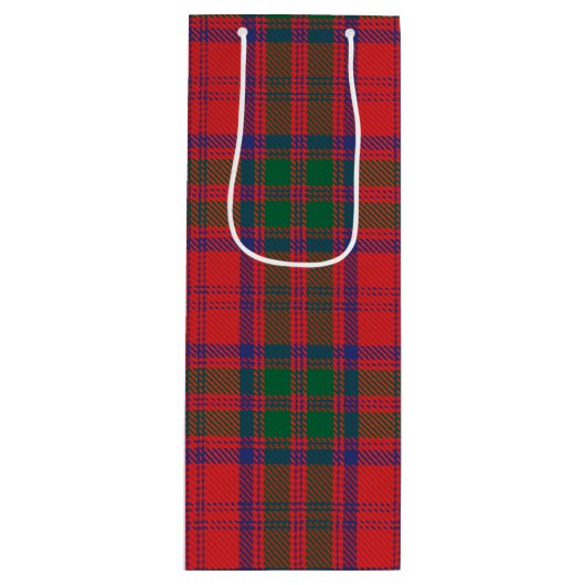 Vakanaal kerstfeest met subsidie Red Check Holiday Wijn Cadeautas (Voorkant)