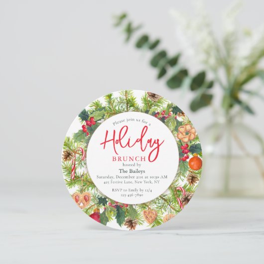 Vakanaal van de feestdag Brunch Kerstchic Waterver Kaart (Staand voorkant)