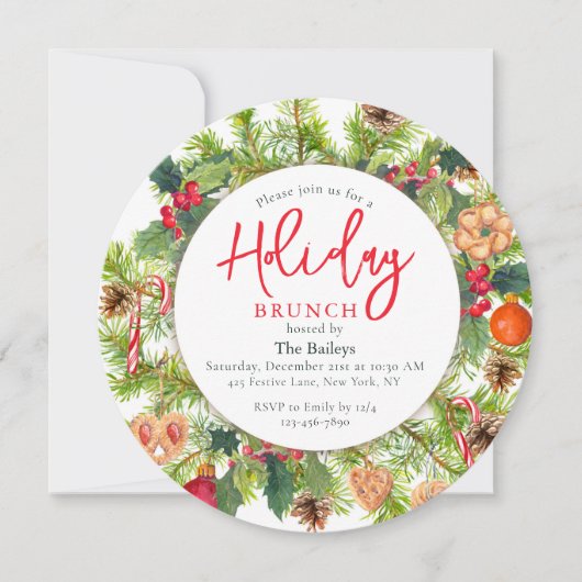 Vakanaal van de feestdag Brunch Kerstchic Waterver Kaart (Voorkant)