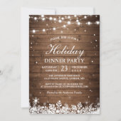 Vakanaal van feestdag Rustic Wood String Lights Sn Kaart (Voorkant)