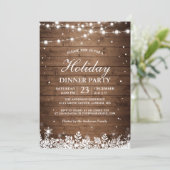 Vakanaal van feestdag Rustic Wood String Lights Sn Kaart (Staand voorkant)