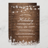 Vakanaal van feestdag Rustic Wood String Lights Sn Kaart (Voorkant / Achterkant)