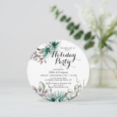 Vakanaal winterfeest Floral kerstfeest Kaart (Staand voorkant)