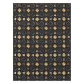 Vakanaal, zwart en gouden metaal, kerstgeometrisch tafelkleed (Voorkant)