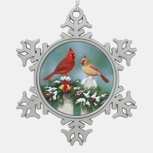 Vakanalen en kerstgarland tin sneeuwvlok ornament (Voorkant)