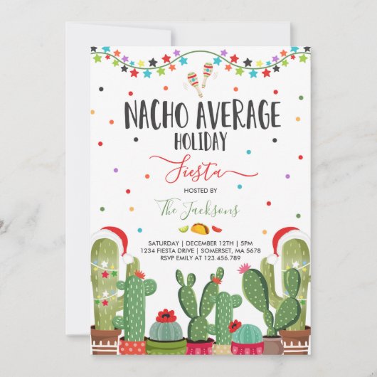 Vakandepartij nodigt Nacho-gemiddelde partij uit Kaart (Voorkant)