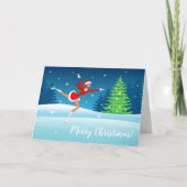 Vakandige kerstkaart voor meisjes kaart (Voorkant)