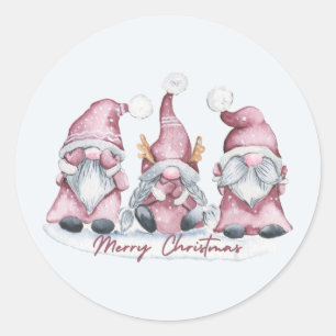 Vakandige kerstkaartjes Waterverf feestdagen Ronde Sticker