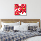 Vakandoek Kunst-Rode Poinsettias Canvas Afdruk (Insitu (Slaapkamer))