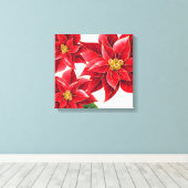 Vakandoek Kunst-Rode Poinsettias Canvas Afdruk (Insitu (Houten vloer))