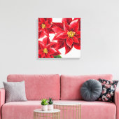 Vakandoek Kunst-Rode Poinsettias Canvas Afdruk (Insitu (Woonkamer))