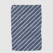 Vakanenblauw en zilveren kerststrepen golfhanddoek (Voorkant)