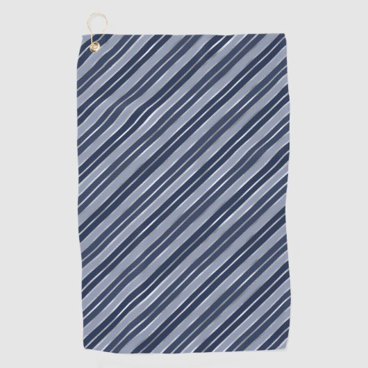 Vakanenblauw en zilveren kerststrepen golfhanddoek (Voorkant)