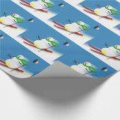 Vakanesfeest Humor Kerstmis Joke Funny Snowman Ski Cadeaupapier (Hoek)