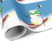 Vakanesfeest Humor Kerstmis Joke Funny Snowman Ski Cadeaupapier (Rol Hoek)