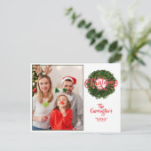 Vakanesfeestdag Foto Boxwood Wreate Briefkaart (Staand voorkant)