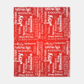 Vakaneskerbouwhonzen met vuurbal rood fleece deken (Voorkant)