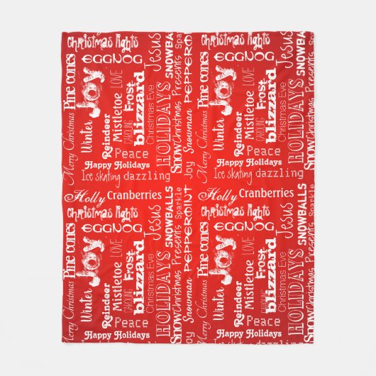 Vakaneskerbouwhonzen met vuurbal rood fleece deken (Voorkant)