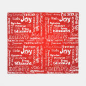 Vakaneskerbouwhonzen met vuurbal rood fleece deken (Voorkant (Horizontaal))