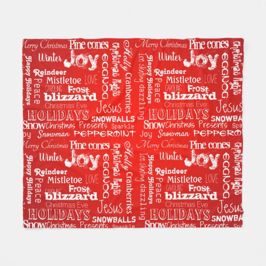 Vakaneskerbouwhonzen met vuurbal rood fleece deken (Voorkant (Horizontaal))