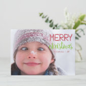 Vakaneskerfeestdag — Merry-kerstpatroonfotokaart Feestdagenkaart (Staand voorkant)