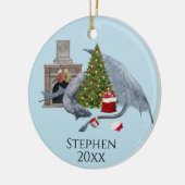 Vakaneskerstboom Fantasy Dragon Keramisch Ornament (Links)