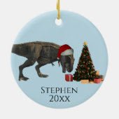 Vakaneskerstboom Tyrannosaurus T-rex Keramisch Ornament (Achterkant)