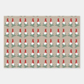 Vakaneskerstdansgnomen feestelijke leuke Wrapp Inpakpapier Vel (Voorkant)