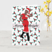 Vakaneskerstkaart met  zwarte vrouw kaart (Gele Bloem)