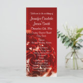 Vakaneskerstsierprogramma's met rood huwelijk programmakaart (Staand voorkant)