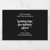 Vakaneslang kerstfeestvieren mini-fleslabels likeurfles etiket (Enkel label)