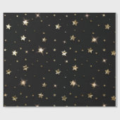 Vakanessterren voor feestdag, zwart en gouden fees cadeaupapier (Vlak)