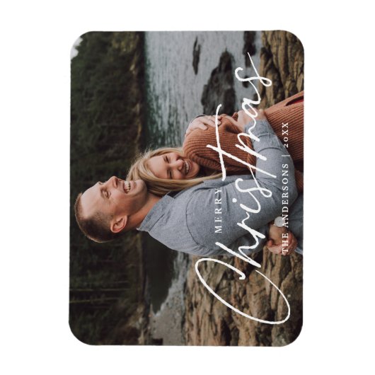 Vakanesthesidefoto van Merry Kerstmis Magneet (Verticaal)