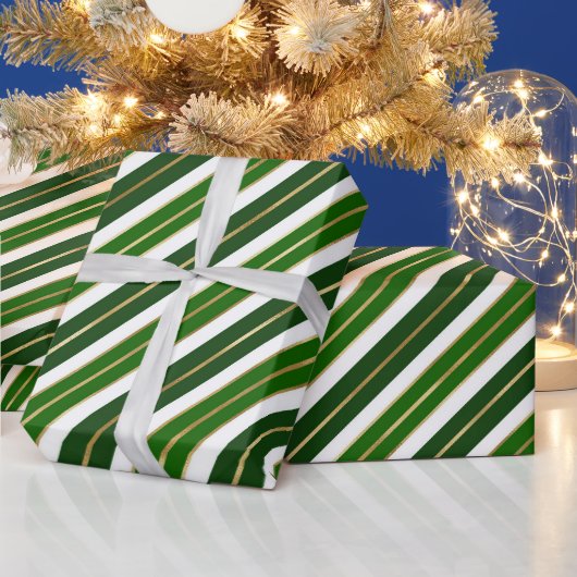 Vakanestische feestdagen, groen, wit en gouden ker cadeaupapier