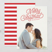 Vakanestische kerstcadeaufotokaart feestdagenkaart (Voorkant / Achterkant)