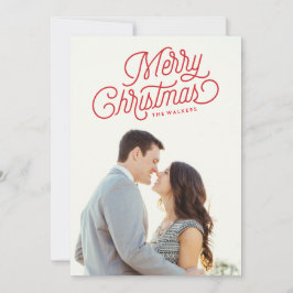 Vakanestische kerstcadeaufotokaart feestdagenkaart