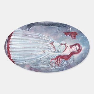 Vakangel met kardinale stickers van Renee