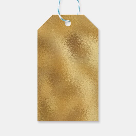 Vakankerfeestdag Gold Foil & White Snowflake Cadeaulabel (Achterkant)