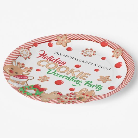 Vakankerkerfeest Koekjesdeeg Papieren Bordje (Gekanteld)