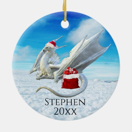 Vakankerkerstkerstkerstwinter Keramisch Ornament (Achterkant)