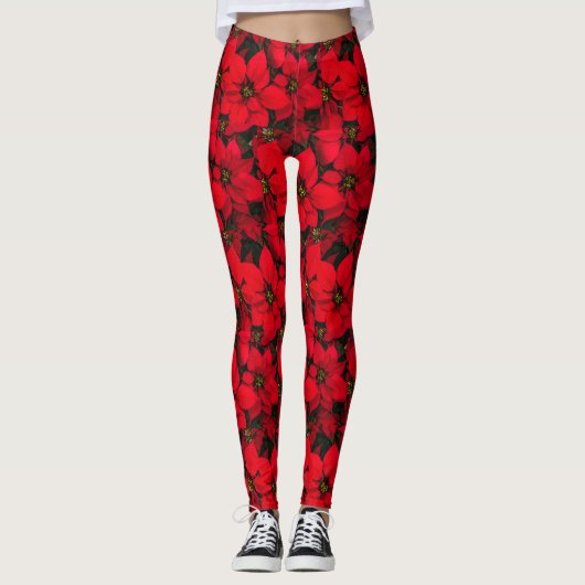 Vakankerrode ventilator Poinsettia Leggings (Voorkant)