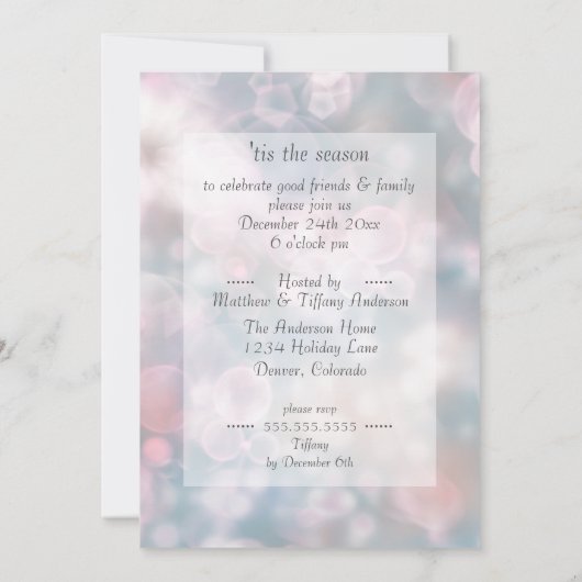 Vakanpartij Sparkly Pink Champagne Bokeh Kaart (Achterkant)