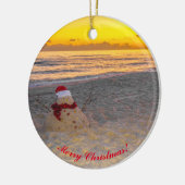 Vakantiandman op het strand keramisch ornament (Links)