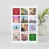 Vakantie 12 Foto Aangepaste Collage Feestdagenkaart (Staand voorkant)