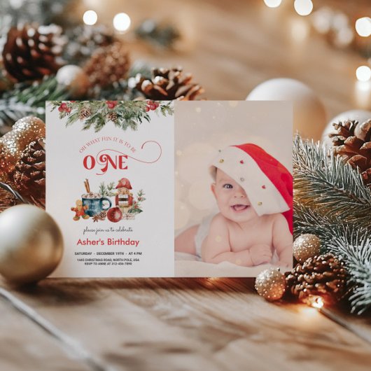 Vakantie 1e verjaardag foto uitnodiging